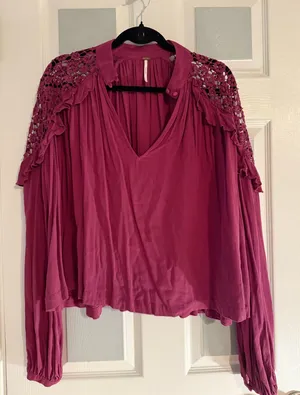 Free People Little Bit of Love in Raspberry thumbnail 1