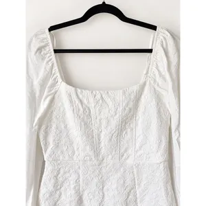 Francesca's Mini Dress Women M White Floral Lace LS Slit Romantic Feminine NWT thumbnail 3