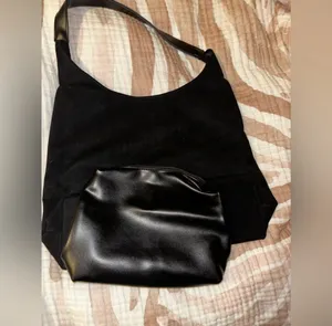 New Faux Suede Slouchy Hobo Bag & Pouch Multiple: Color: Black, Faux Suede Bag No refunds or cancellations thumbnail 3