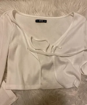 SheIn White Tie-Front Cardigan thumbnail 2