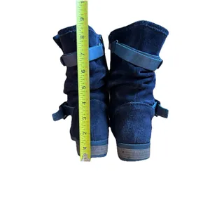 Eric Michael Portugal Venice Boot Blue Suede Moto Boots Sz 7 Spring Comfort thumbnail 5
