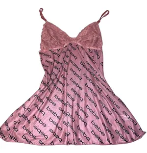 BEBE Pink Slip Dress Y2K 2000s juniors XL thumbnail 1