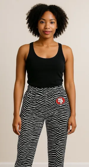 Zubaz NFL Unisex San Francisco 49ers Zebra Outline Comfy Pants M thumbnail 1