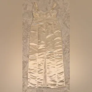 NEW REFORMATION Willy satin cream sleeveless gown Sz 8 thumbnail 5