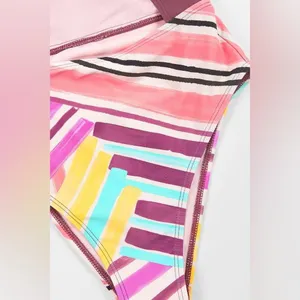 NWT Cupshe Cutout Knot One Piece Swimsuit Multicolor High Waist Size Small thumbnail 6