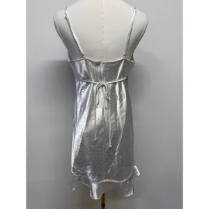 Linea Donatella‎ Ivory Satin Lace Chemise Robe Set Bridal Honeymoon Lingerie M thumbnail 4