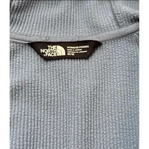 The North Face Womens‎ Blue Gray Full Zip Ribbed Fleece Hoodie Jacket Size M thumbnail 3