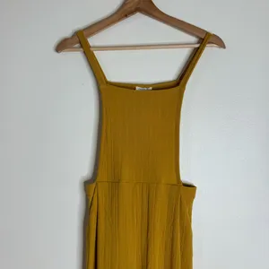 SIENNA SKY Jumpsuit Sleeveless W/ Pockets Wide Leg Knit mustard yellow tan small thumbnail 2