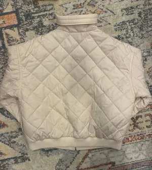Wild Fable Nylon quilted bomber jacket in off-white thumbnail 6