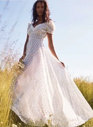 LoveShackFancy‎ Castella Gown Lace Embroidered Maxi Dress White Size 00 NWT thumbnail 1