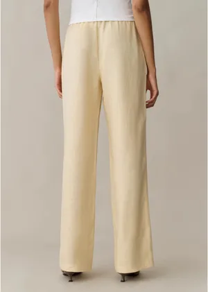 Caara Butter Yellow Linen Pants Size XS thumbnail 4