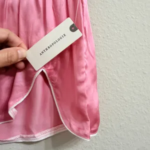 Anthropologie Pink Rose‎ Satin Smocked Waist Shortie Shorts Size XXS NWT thumbnail 5