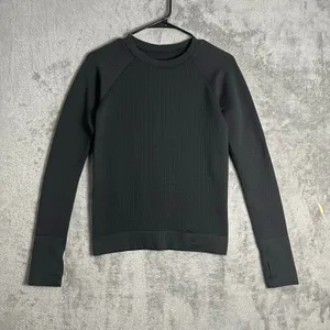 Lululemon Rest Less Pullover‎ Black Textured Size 4 thumbnail 1