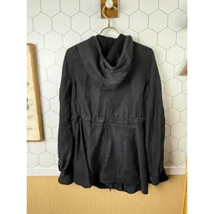 Free People Lightweight Black Slouchy Full Zip Hooded Jacket - Size - XS thumbnail 2