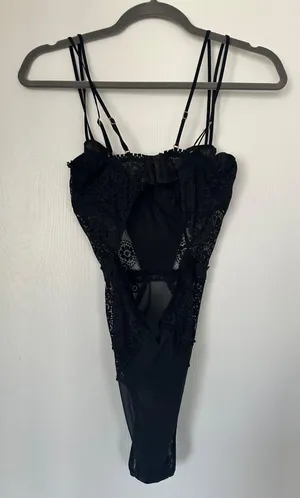 Aerie Black Lace Bodysuit thumbnail 2