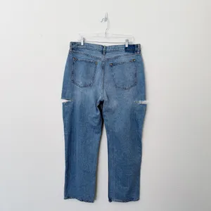 [Abercrombie & Fitch] The Baggy Mid Rise Jeans Side Slit Cuts NWT Sz 32 Long 14L thumbnail 4