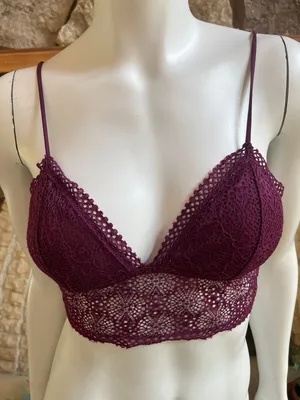 Victoria's Secret Dark Purple Lace Padded Bralette Women’s Size Medium thumbnail 1