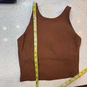 Lululemon Align High-Neck Ribbed Tank Top Built-in Bra Roasted Brown Size 4 Yoga thumbnail 5
