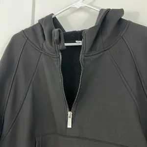 Amazon Laslulu XL Black Oversized Quarter-Zip Hoodie Sweatshirt with Pocket thumbnail 10