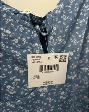 American Eagle light blue floral print mini dress thumbnail 3