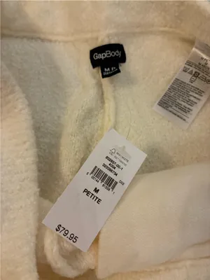 Women’s Gap Brand Cozy Cream Plush Jogger Pants with Pockets Size Medium Petite thumbnail 2