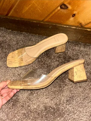 A New Day Harlow Transparent strap & cork block heel Mules thumbnail 4