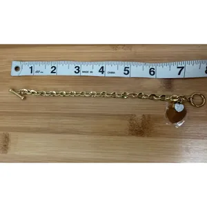 Gold Tone Stainless Steel Beaded Bracelet Adjustable Chain 316L‎ thumbnail 6