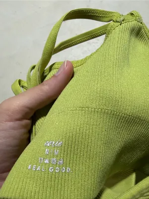 Aerie Green ribbed Strappy Bralette medium thumbnail 4