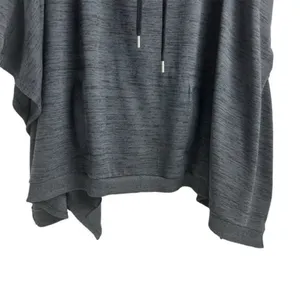 Athleta Women's Gray Hooded Poncho‎ Sweatshirt Pullover Size S thumbnail 5
