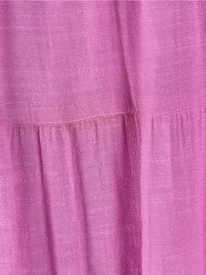 ENTRO Pink High Neck Tie Back Sleeveless Pockets Tiered Dress Small Boho Casual thumbnail 5