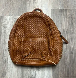 Shomico Certainly Chic Faux Leather Woven Backpack Chestnut See Pic For Flaw thumbnail 1