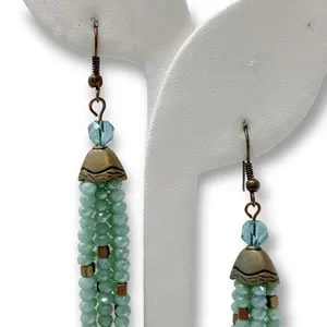 Boho Bohemian Beaded Tassel Drop Hook Retro Earrings thumbnail 3