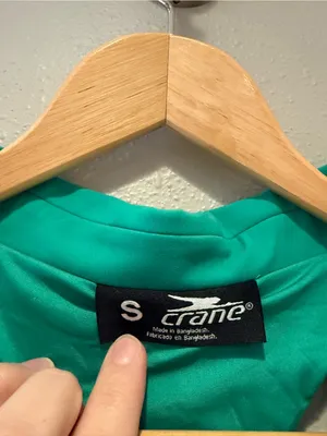 New Crane Collared Longline Sports Bra Crop Top Green Small thumbnail 4