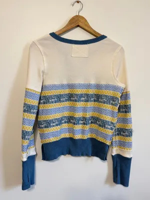 Free People We the Free Thermal Blue Size Small Boho to the woods long sleeve thumbnail 7