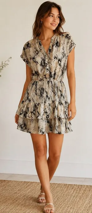 Entro lightweight lined dress party summer Small thumbnail 1
