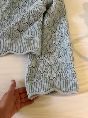 boutique sweater cropped wide arm Blue thumbnail 3