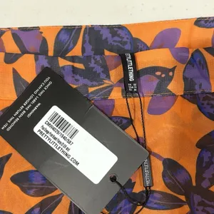 prettylittlething NWT Orange Floral Chiffon‎ Beach Flare Pants Women's Size 22 thumbnail 3