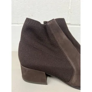 Eileen fisher sz7 Dark Chocolate brown Aesop Booties stretch chelsea boot thumbnail 3