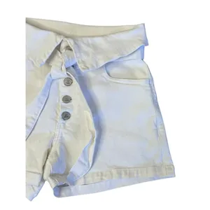 LE JEAN REVOLVE High Rise Lola Mini Shorts White Wash Front Tie Belted Sz 25 thumbnail 4