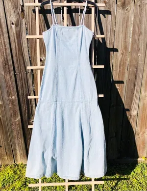 Indigo Rein NEW Light Wash Blue Denim Maxi Dress Size Medium thumbnail 2