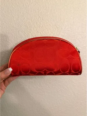 Reddish Orange Estée Lauder X Coach Makeup Bag 2010 thumbnail 2