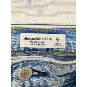Abercrombie 90s Straight Jeans Ultra High Rise Jeans Size 28 Blue thumbnail 3