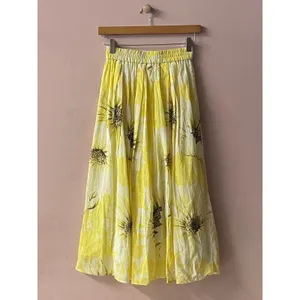 H&M Yellow Floral Elastic Waist Maxi Skirt Size XS NWT thumbnail 5