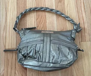 Y2K Relic Silver Metallic Slouchy Shoulder Bag Women Festival thumbnail 1