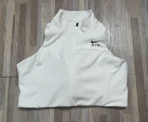 Nike Air Swoosh 1/2 Zip White Sports Bra, Size 2XL thumbnail 6