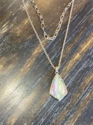 Kendra Scott Camry Silver Multi Strand Necklace with Abalone Pendant thumbnail 2