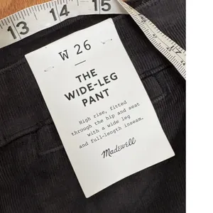 Madewell The Wide-Leg Pant Corduroy High Rise‎ Black Coal Size 26 NWT thumbnail 5