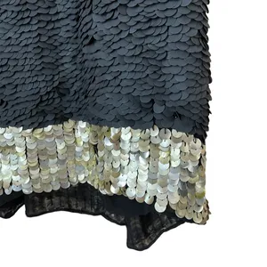 3.1 Phillip Lim Matte Black Gold Paillette Sequin Mini Dress Size 8 Party NYE thumbnail 4