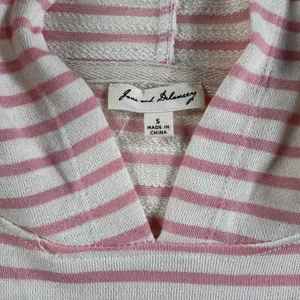 Jane & Delancey Women's Small Pink/Cream Striped Short Sleeve Hooded Terry Shirt thumbnail 12