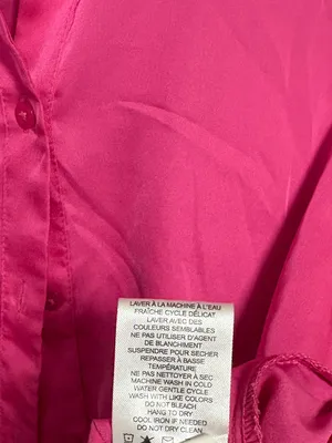 Maison d’amelie pink satin button down shirt size small thumbnail 5